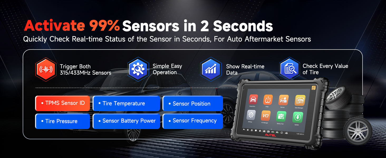 Diagnostic Tool 10 Android 8-Inch Screen 16MP Camera CAN FD DoIP TPMS Solution 3000+ Active Tests 36+ Reset Functions