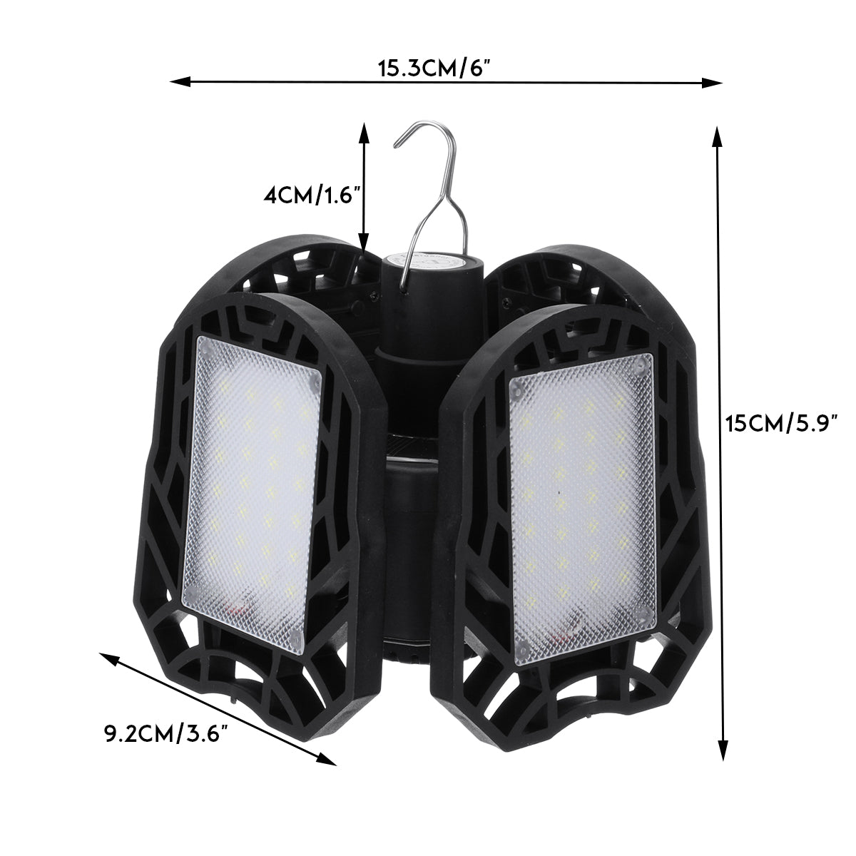 60W 120W LED Garage Light Bulb Deformable Ceiling Fixture Lights Workshop Lamp USB Direct Charging