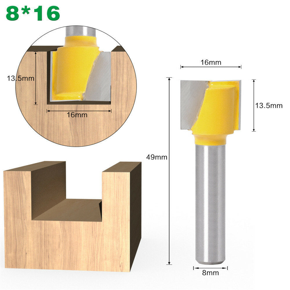 16-25mm Router Bit 8mm Shank Surface Planing Bottom Cleaning Wood Milling Router Bit for CNC