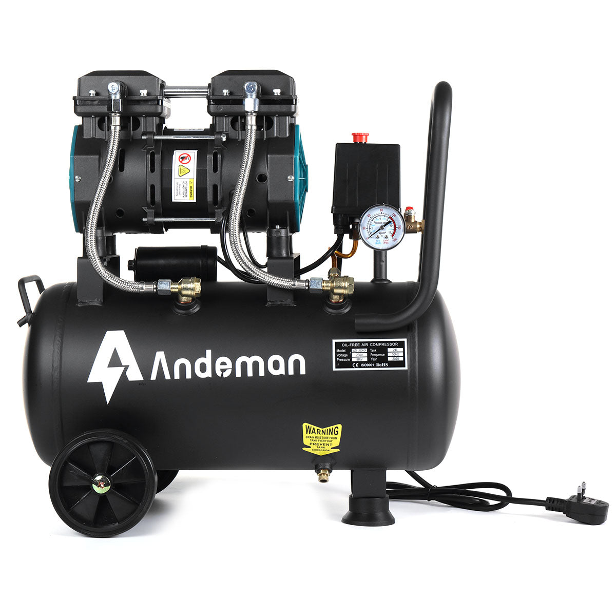 1200H-24 air compressor, oil-free, quiet, low-frequency 230V, 50HZ, 24L, 150W, custom model, high efficiency and low noise