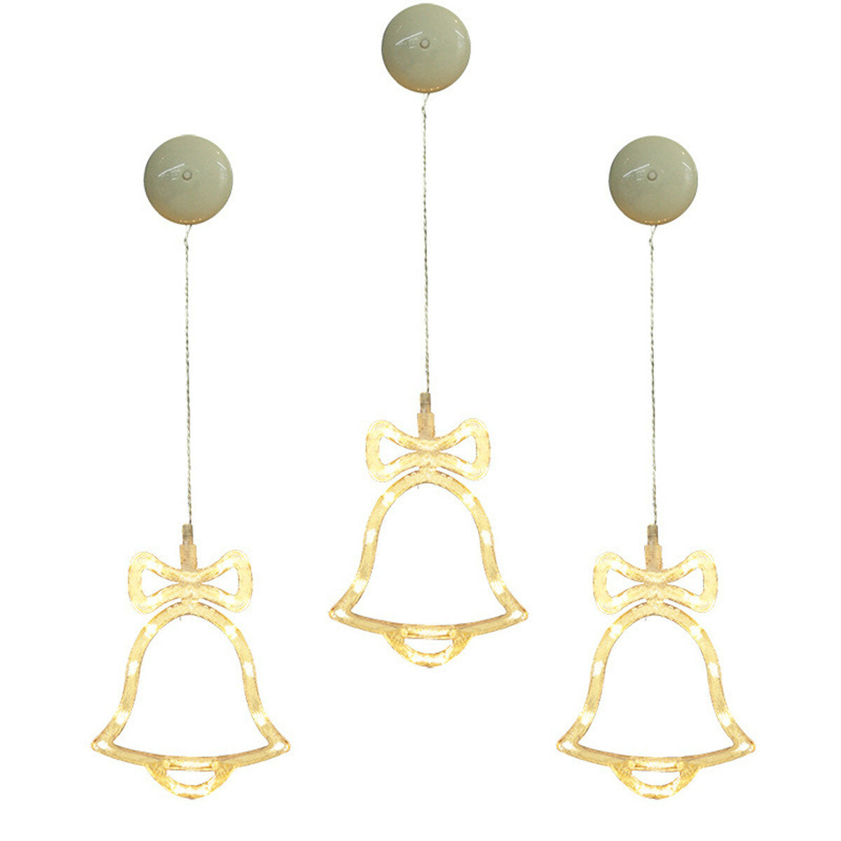 Battery Powered 8LEDs Deer Bell Star Christmas Tree Window Sucker String Light for Party