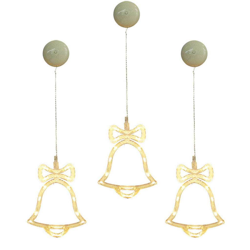 Battery Powered 8LEDs Deer Bell Star Christmas Tree Window Sucker String Light for Party