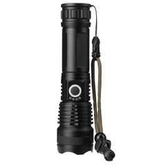 LED Zoomable Flashlight Set with 26650 Battery USB Cable Power Display USB Rechargeable LED Searchlight Torch