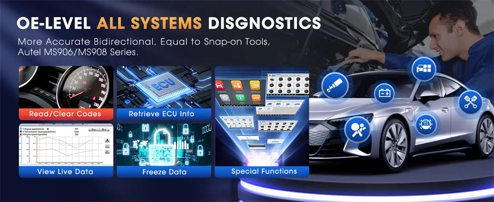 OBD2 Automotive Diagnostic Scan Tool Active Tests 40+ Maintenance Services Support DoIP / CAN FD Protocols