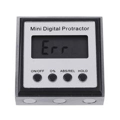 Mini Digital Protractor with Magnetic Base, 360° Measurement, Large LCD Display, Portable Tool, Stainless Steel, White