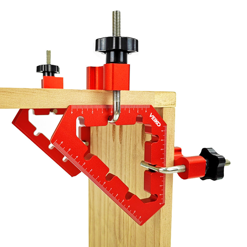 Aluminum Alloy Right Angle Clamps - 45° & 90° Positioning Square for Woodworking - 2 Sets, Max Clamping 60mm