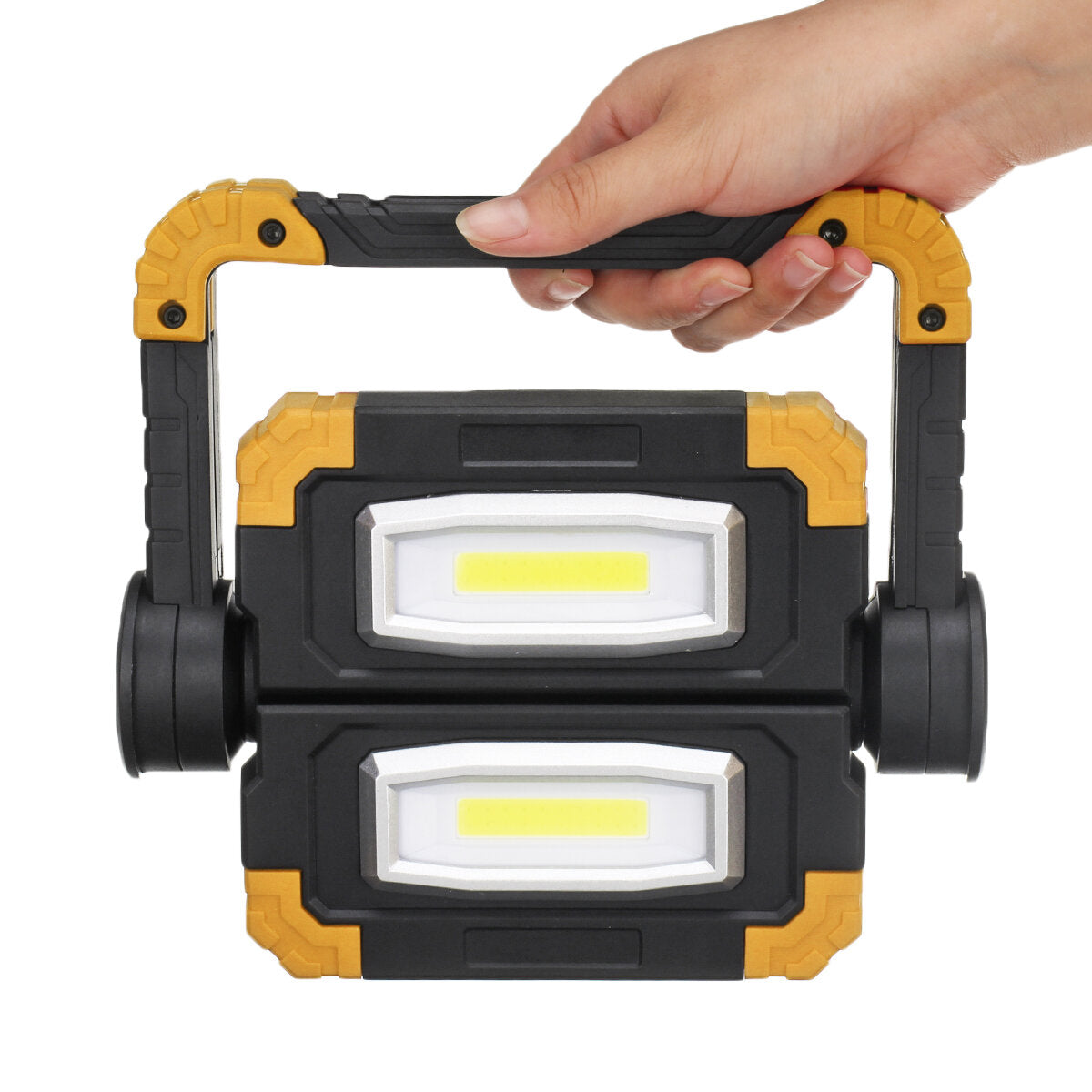 USB Rechargeable Outdoor Portable Work Lamp Searchlight Double Head COB Camping Light Anti-fall Flood Camp Spotlight