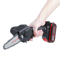 4" 24V Rechargeable Cordless Electric Saw Mini Handheld Chainsaw Wood Cutter Tool
