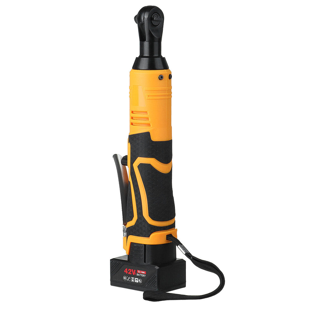 3/8" 42VF Electric Cordless Ratchet Right Angle LED Wrench Impact + 1/2 Battery