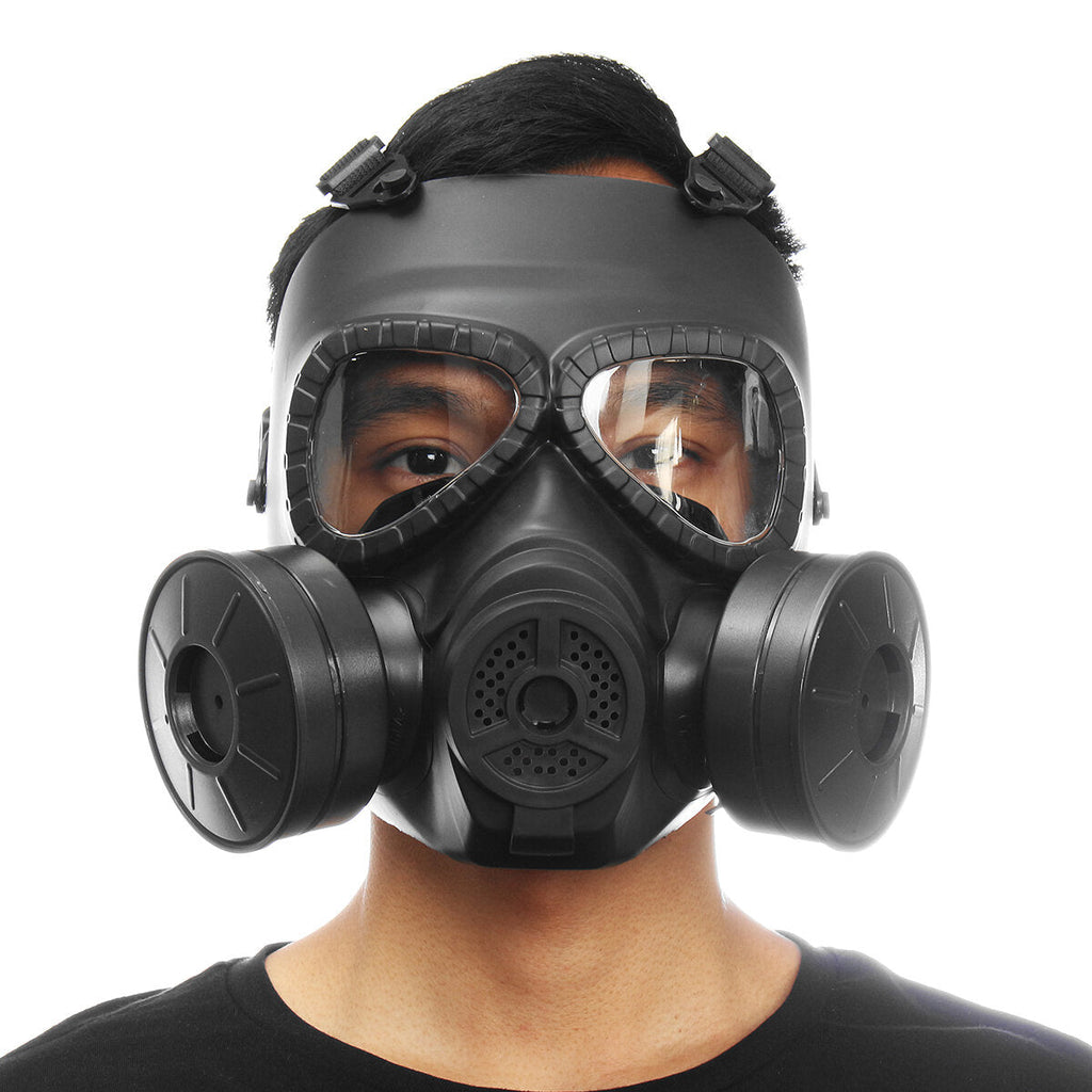 Breathable Gas Mask Double Filter Fan CS Edition Perspiration Dust Face Guard