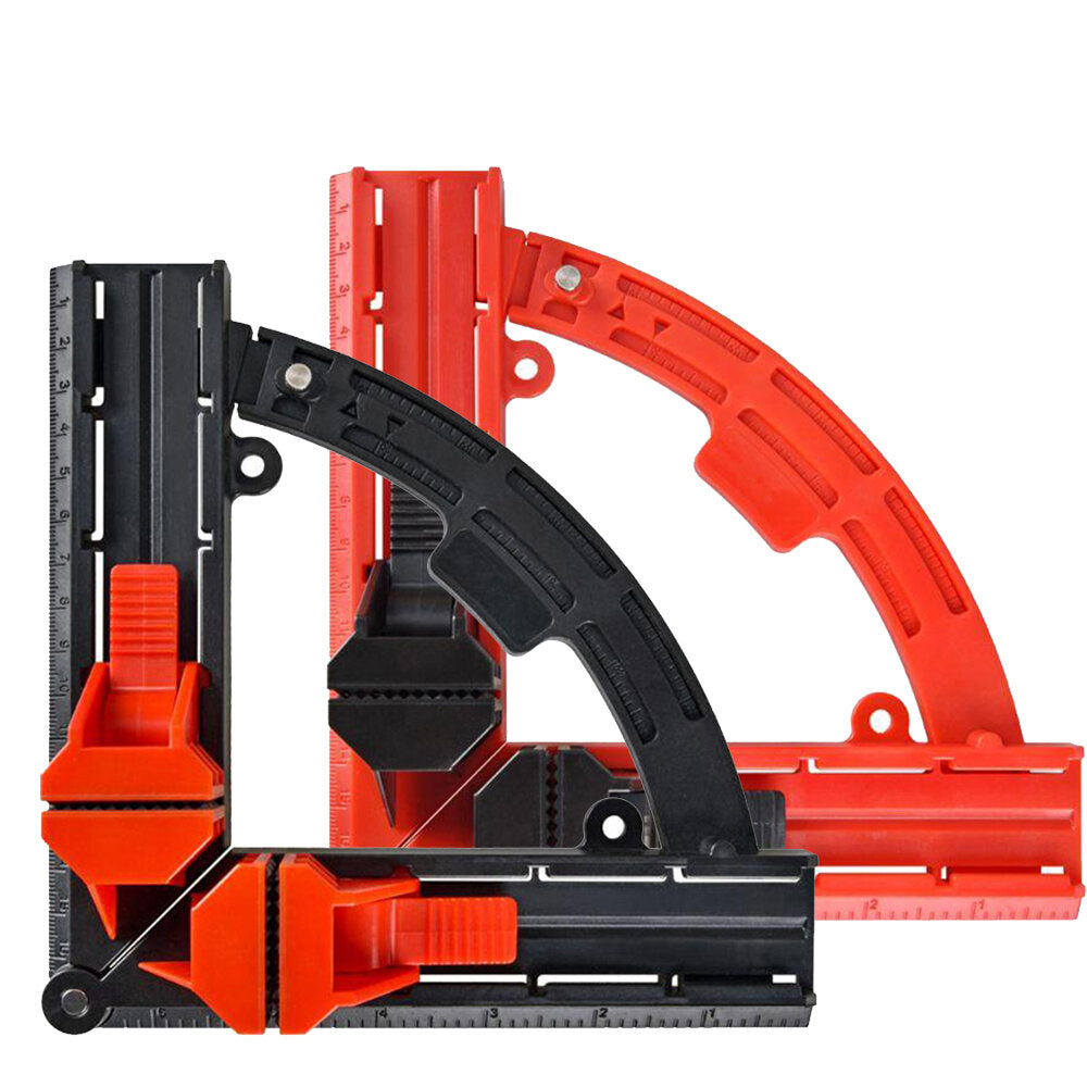 Versatile 90-Degree Corner Clamp for Woodworking, Adjustable Angles, Quick-Lock, Dual-Scale Measurement, Durable ABS Plastic