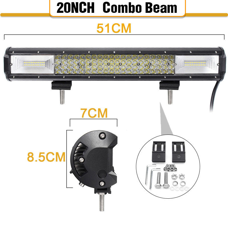 20inch Quad-row LED Work Light Bar Combo Offroad Driving Lamp Car Trucks Boats