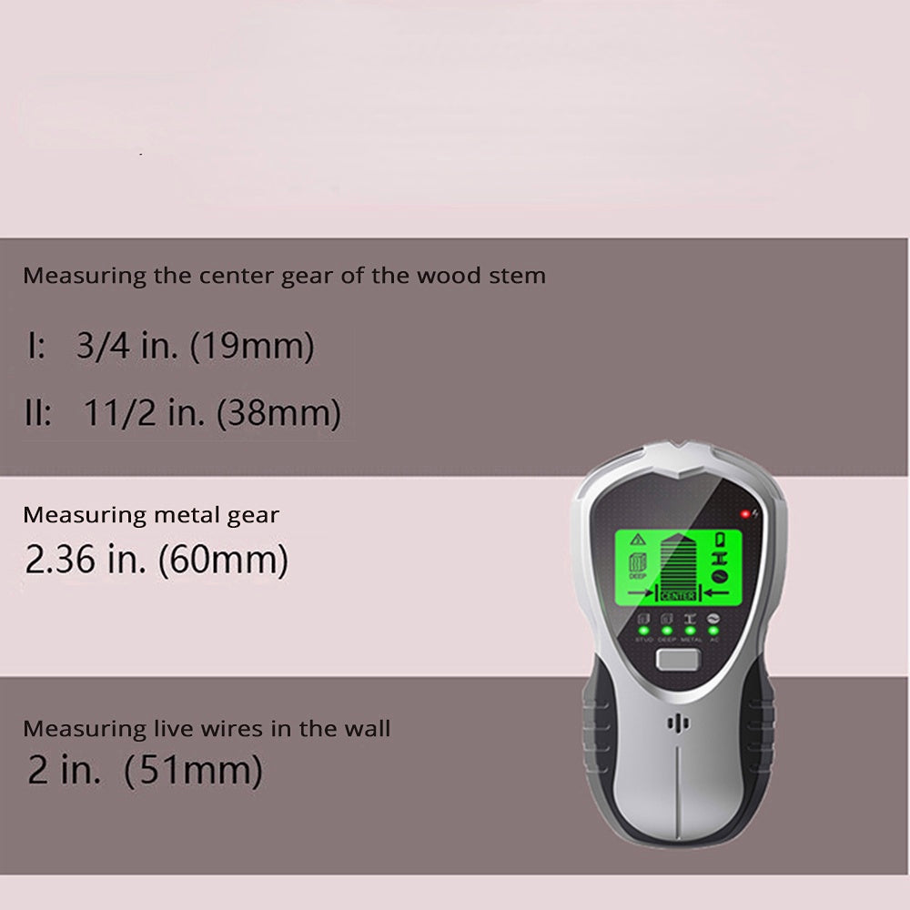 4-in-1 Multifunctional Digital Wall Detector Wood/Metal/AC Testing Tool