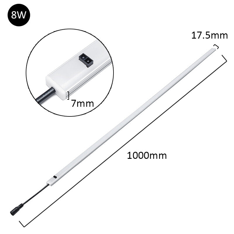 4W 6W 8W Hand Sensor Kitchen Cupboard LED Rigid Strip Light Under Cabinet Shelf Counter Lamp DC12V