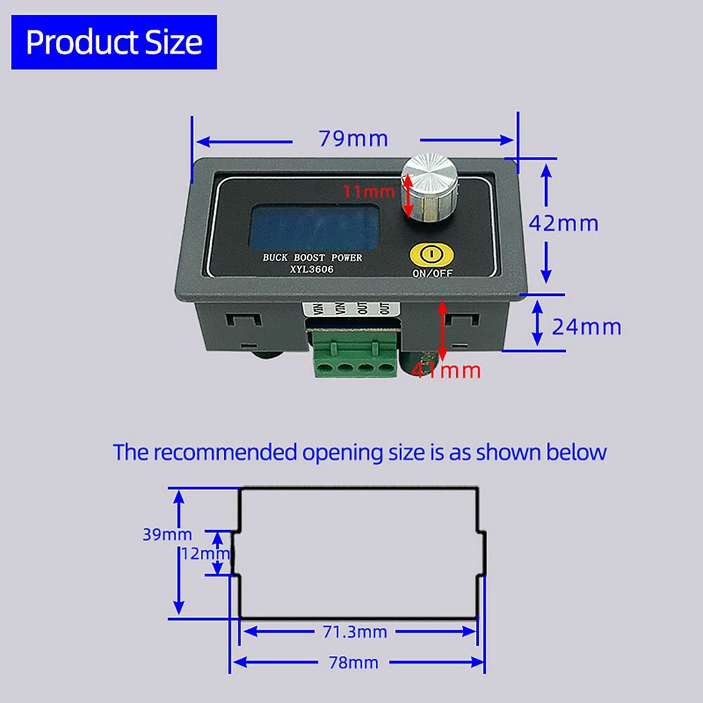 CNC DC Stabilized Step Up Step Down Power Supply Constant Voltage Constant Current 36V 6A Automatic Buck-boost Module with/without Shell