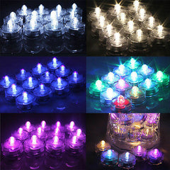12Pcs Waterproof Flameless Electronic Colorful Wedding Chirstmas Decoration Vase Candle Lights