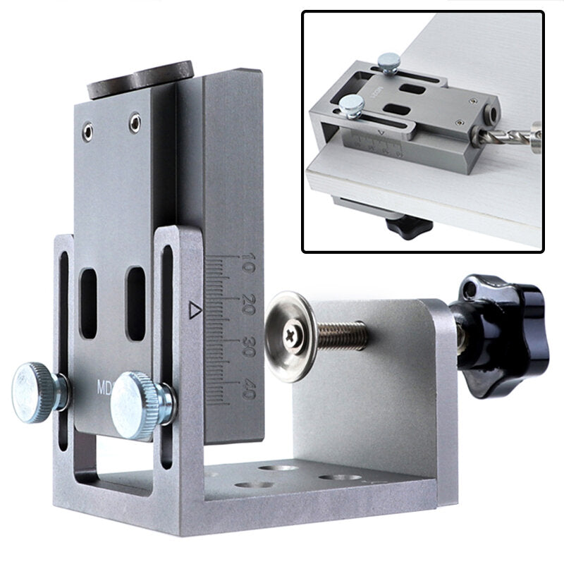 Aluminum Alloy Pocket Hole Jig Kit with 9mm Step Drill Bit for Carpentry and Woodworking DIY Projects