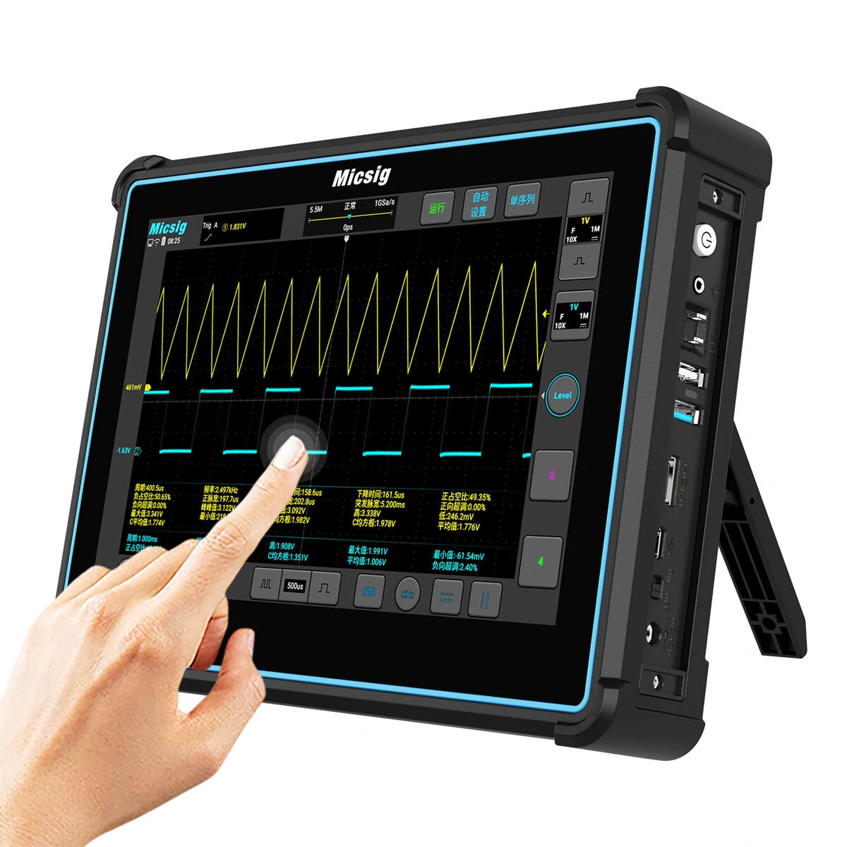 Tablet Oscilloscope 200MHz Bandwidth 1GSa/s Sampling Rate 10.1 Inch Touchscreen High-Resolution Professional Diagnostic Tool
