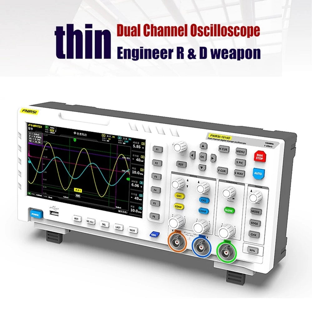 7 Inch TFT LCD Display Screen 2 In 1 Dual Channel Input Storage Oscilloscope Digital Signal Generator