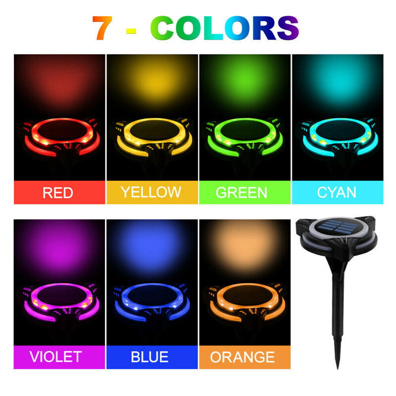 LED Solar Underground Lights Outdoor Waterproof Plastic Garden Decoration Lights Lawn Landscape Lights