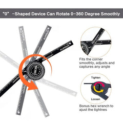 Aluminum Alloy Miter Saw Protractor Angle Finder Tool With Gauge Small Wrench