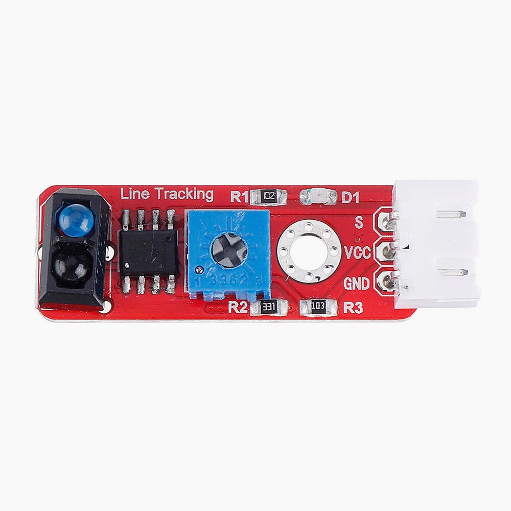 3Pcs Brick Grayscale Sensor(Pad hole) Anti-reverse Plug White Terminal TCRT5000 Sensor Module