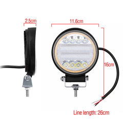 126W LED Work Light Yellow Beam Lamp DRL Amber Angel Eye Light For Car Motorcycle Off-road Truck