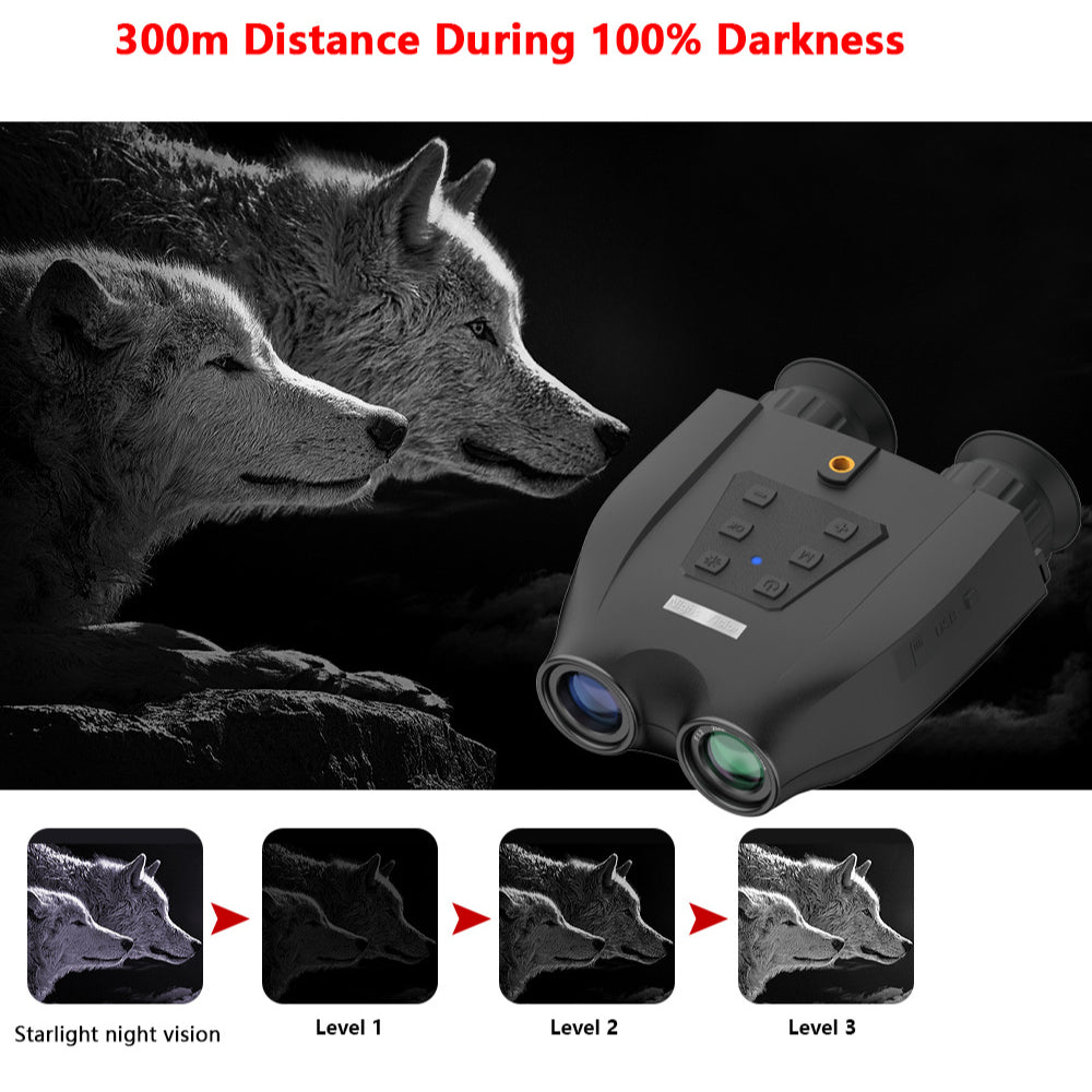 Optical Infrared Night Vision Binoculars with Dual-Screen, 6X Optical & 8X Digital Zoom, Ideal for Day/Night Use
