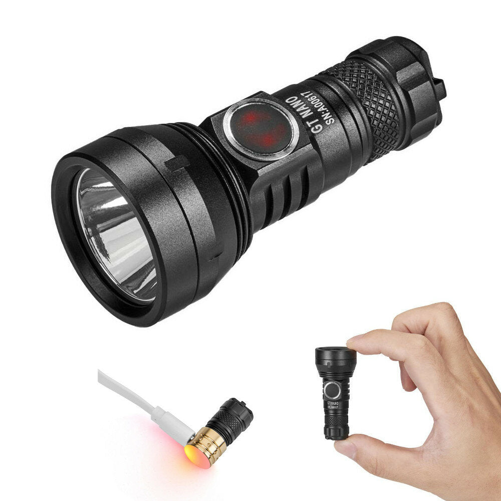 NANO KW CSLNM1.1 450LM 350M EDC Flashlight USB Rechargeable Mini LED Torch