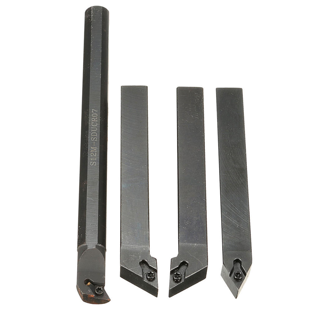 4pcs S12M-SDUCR07 SDJCR1212H07 SDJCL1212H07 SDNCN1212H07 Turning Tool Holder with DCMT0702 Inserts