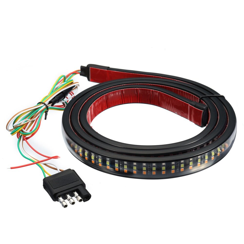 60 Inch 2835 504 LED Triple Row Truck Tailgate Light Bar Waterproof Light Strip Yellow Turn Signal Red Brake White Pickup Car Reverse Lamp