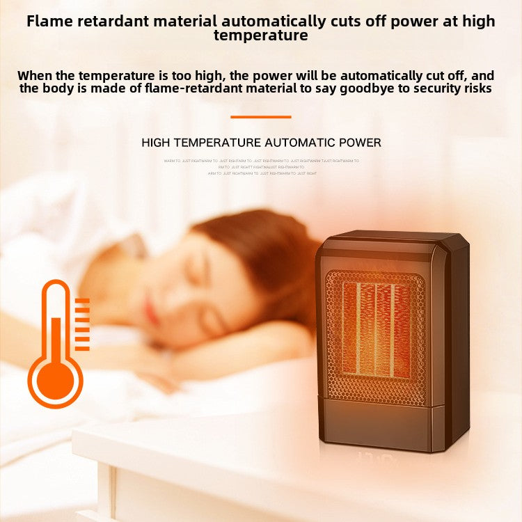 500W Portable PTC Ceramic Heater for Home & Office - Desktop Electric Warmer