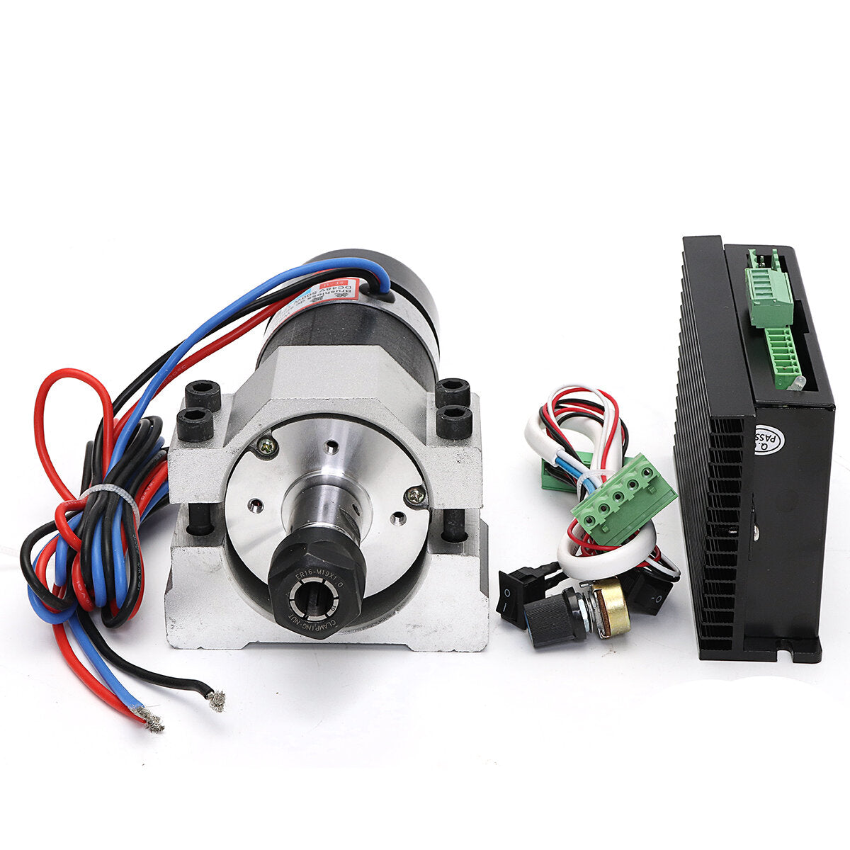 500W Brushless Spindle Motor with Brushless Spindle Driver and Clamp
