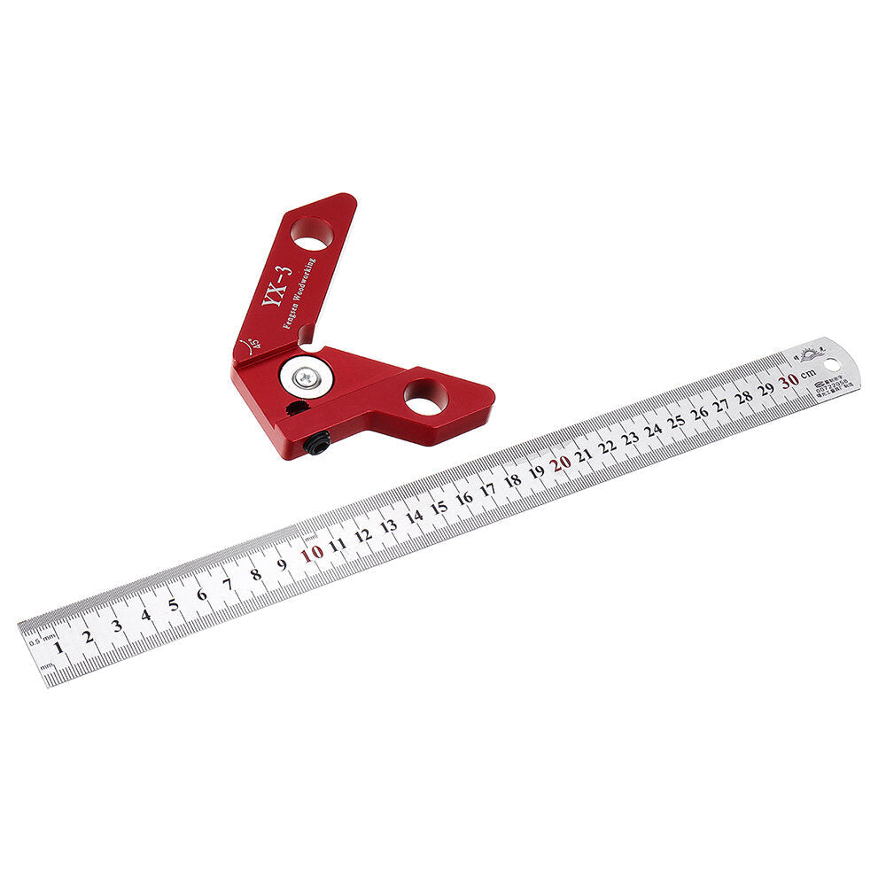 YX-3 Square Center Finder & Scribe Tool - Adjustable Steel Ruler, Dual Metric/Inch, Durable Aluminum & Stainless Steel, 12 Inch