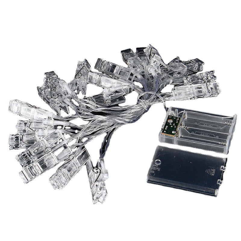 3M 20LED Holder Clip Fairy Sliver Wire String Light Battery Christmas Party Holiday Decor