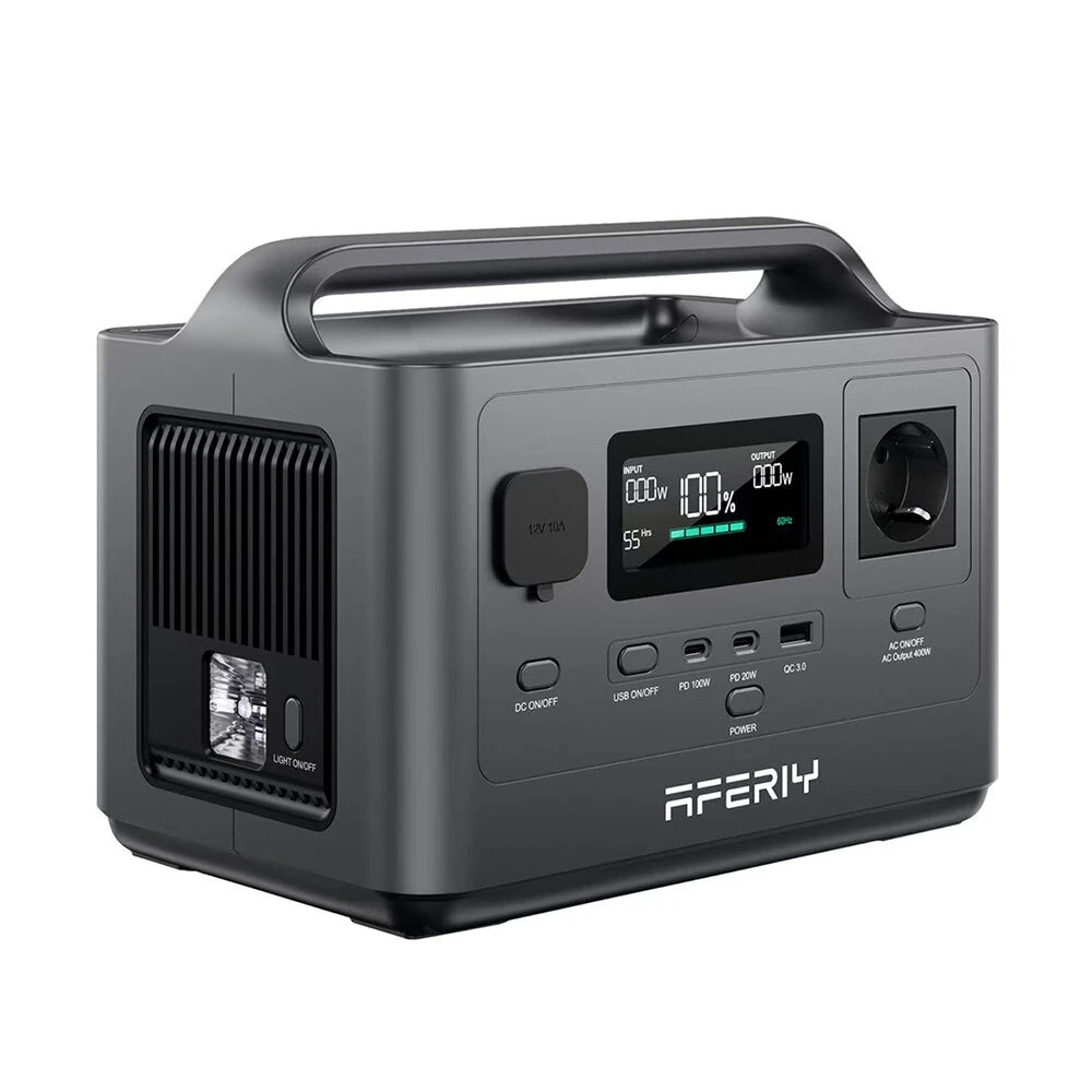 Portable Power Station 400W 256Wh LiFePO4 Battery, 300W AC & 120W Solar Charging for Reliable Backup for Camping,RV Outdoor Solar Generator