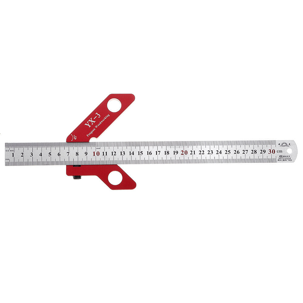 YX-3 Square Center Finder & Scribe Tool - Adjustable Steel Ruler, Dual Metric/Inch, Durable Aluminum & Stainless Steel, 12 Inch
