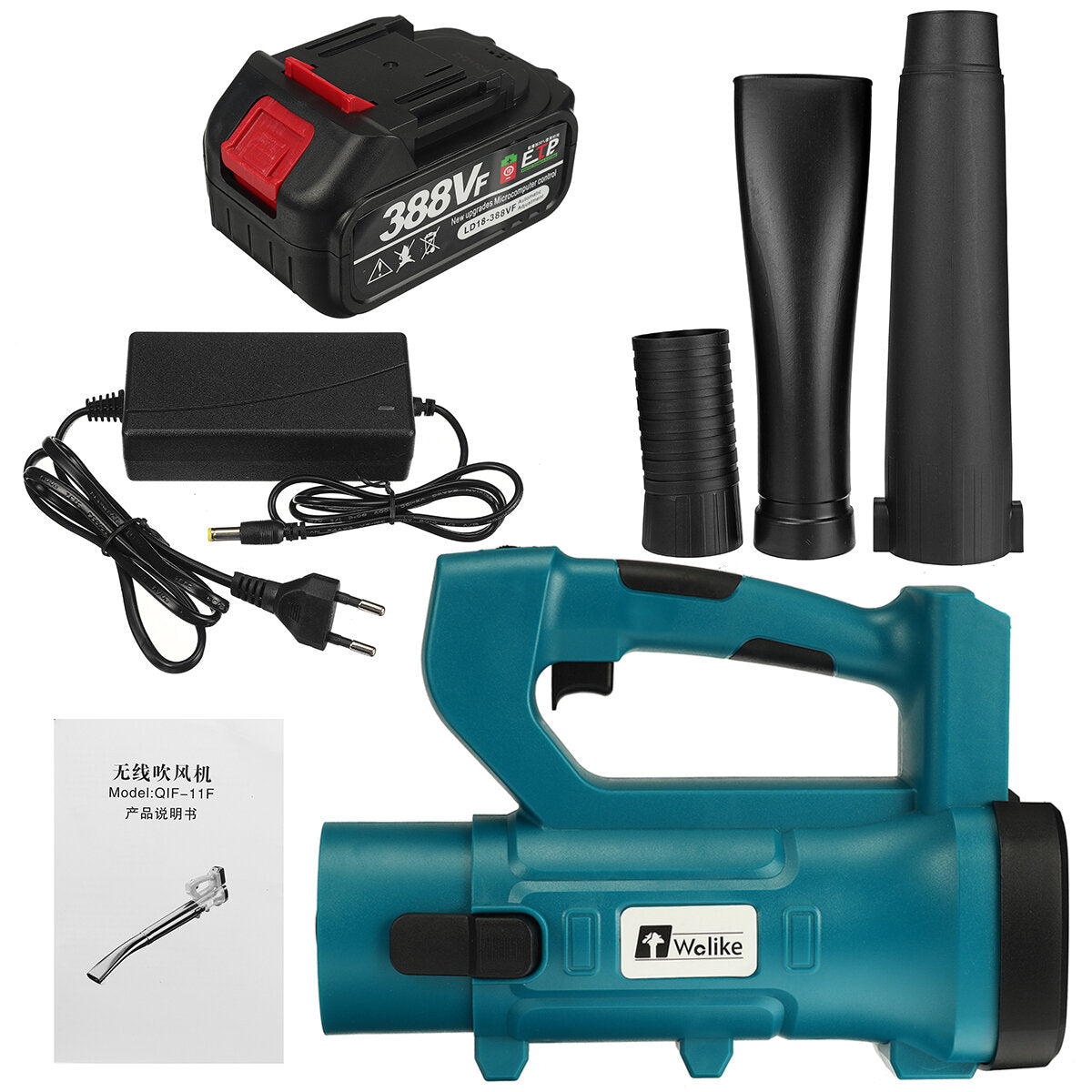 388VF Cordless Air Blower 3000W High-Power Snow Blower