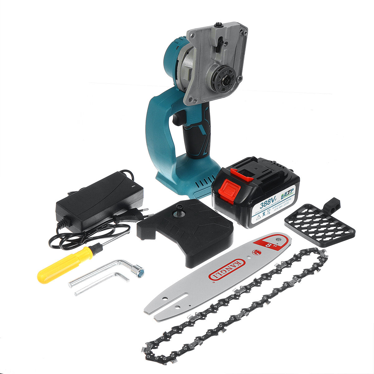1500W 8inch Cordless Electric Chain Saw Brushless Motor Power Tools Rechargeable Lithium Battery