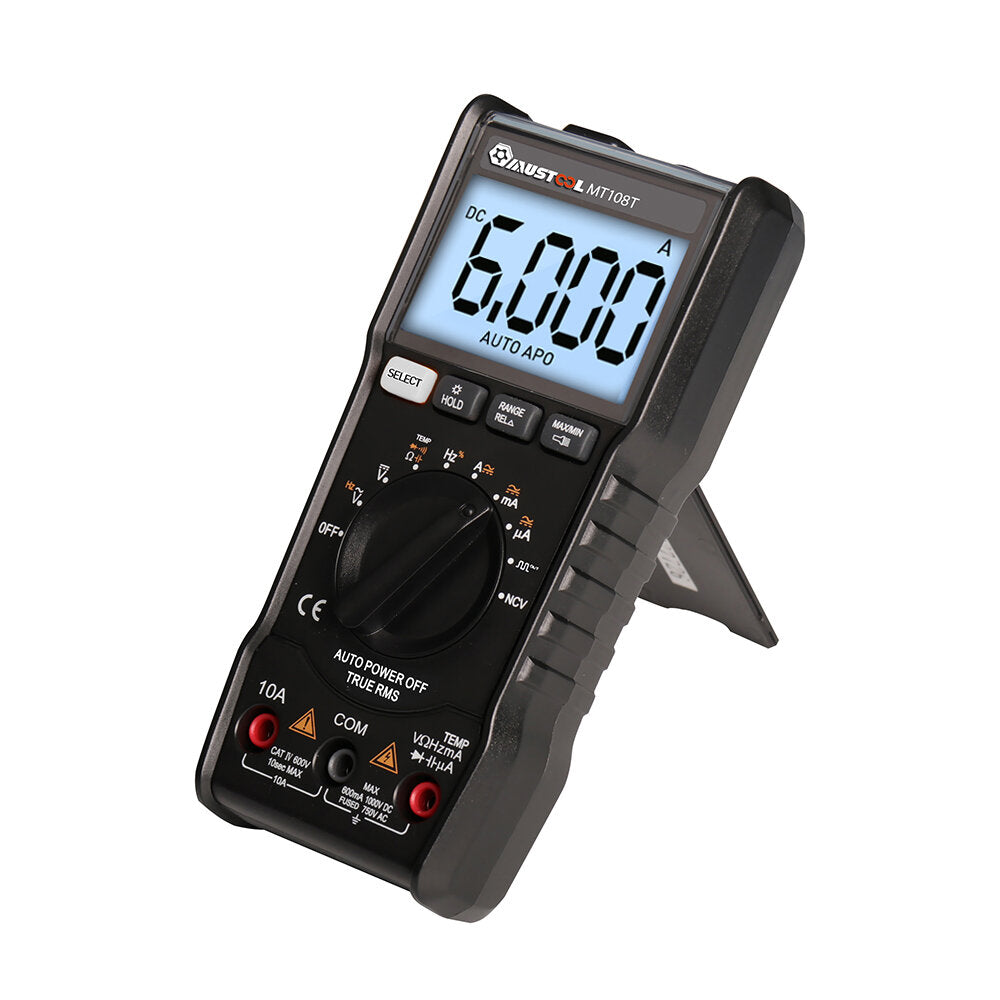 Square Wave Output True RMS NCV Temperature Tester Digital Multimeter 6000 Counts Backlight AC DC Current/Voltage Resistance Frequency Capacitance