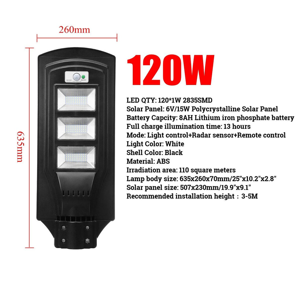 3000W LED Solar Street Light Flood Light Motion Sensor Remote Outdoor Garden