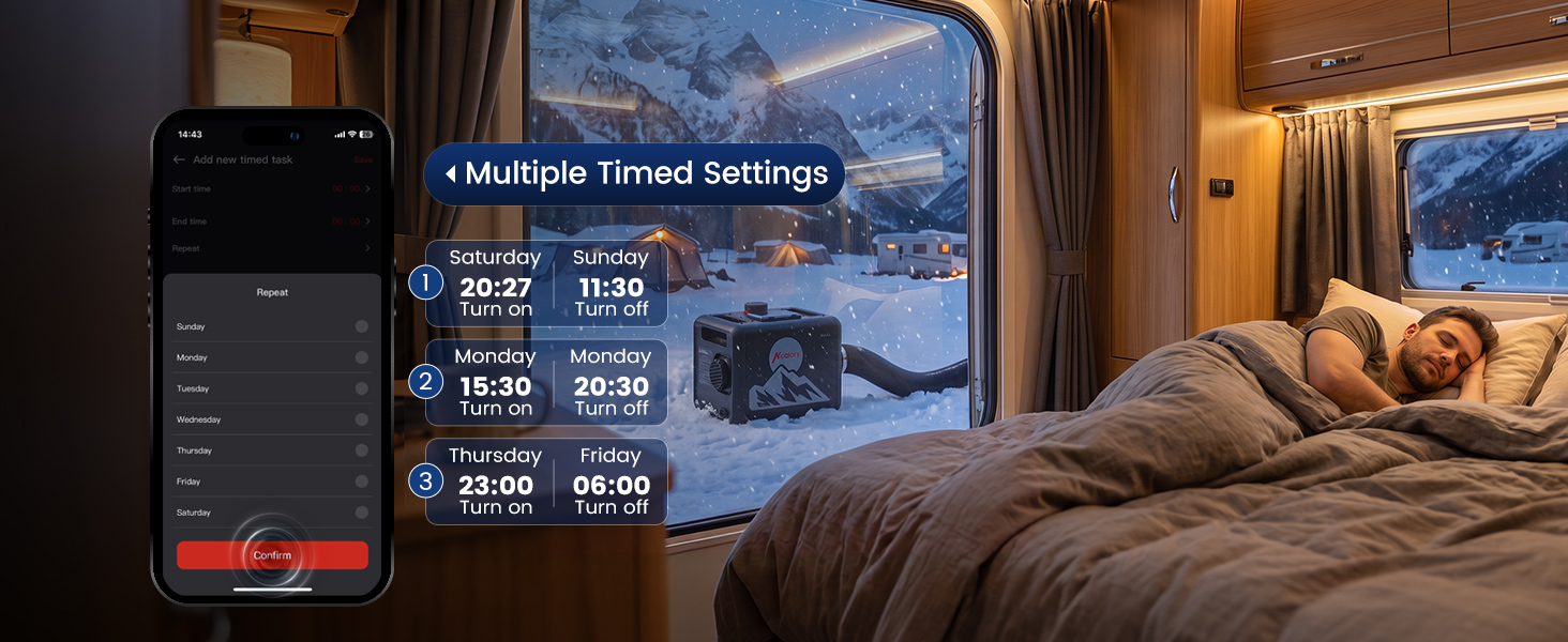 MAX 2 8KW 7.9L All-in-One Diesel Air Heater, App Control, Wireless Temperature Sensor & Adaptive Mode for RV, Camper & Truck