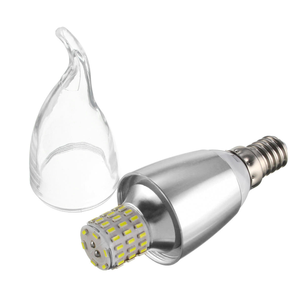 7W LED White Warm White Glass Candle Lamp Bulb Non-Dimmable AC 85-265V