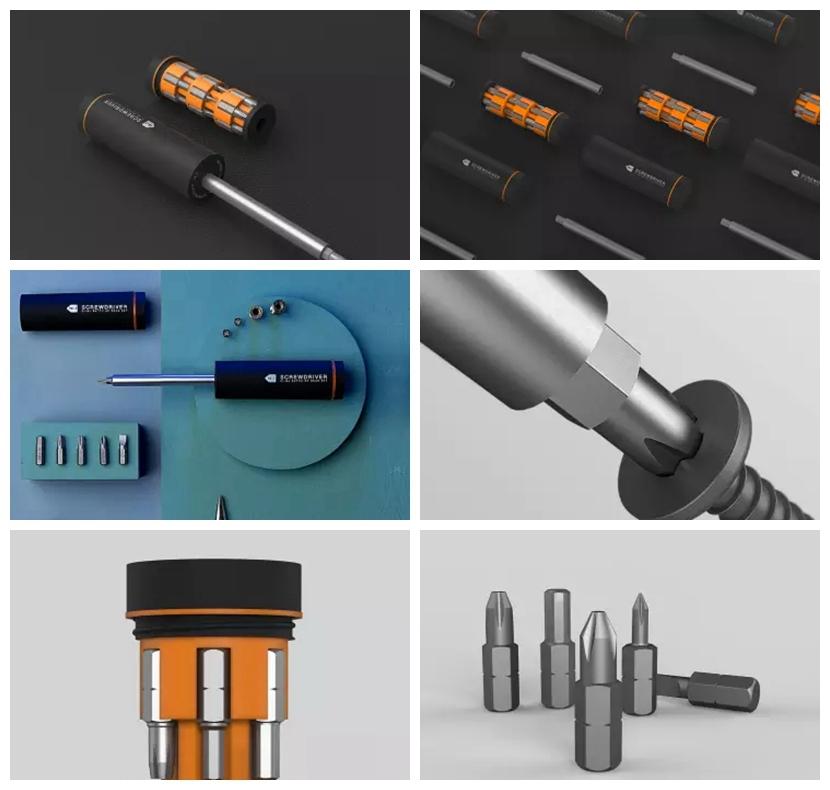 18 In 1 Screw Driver DIY Household Screwdriver Wheel Storage Design W/ 18Pcs Screw Bits From