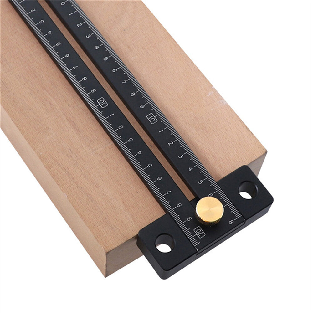 Aluminum Alloy Metric Line Scribe Ruler - 180/280mm T-Ruler for Woodworking Marking and Positioning