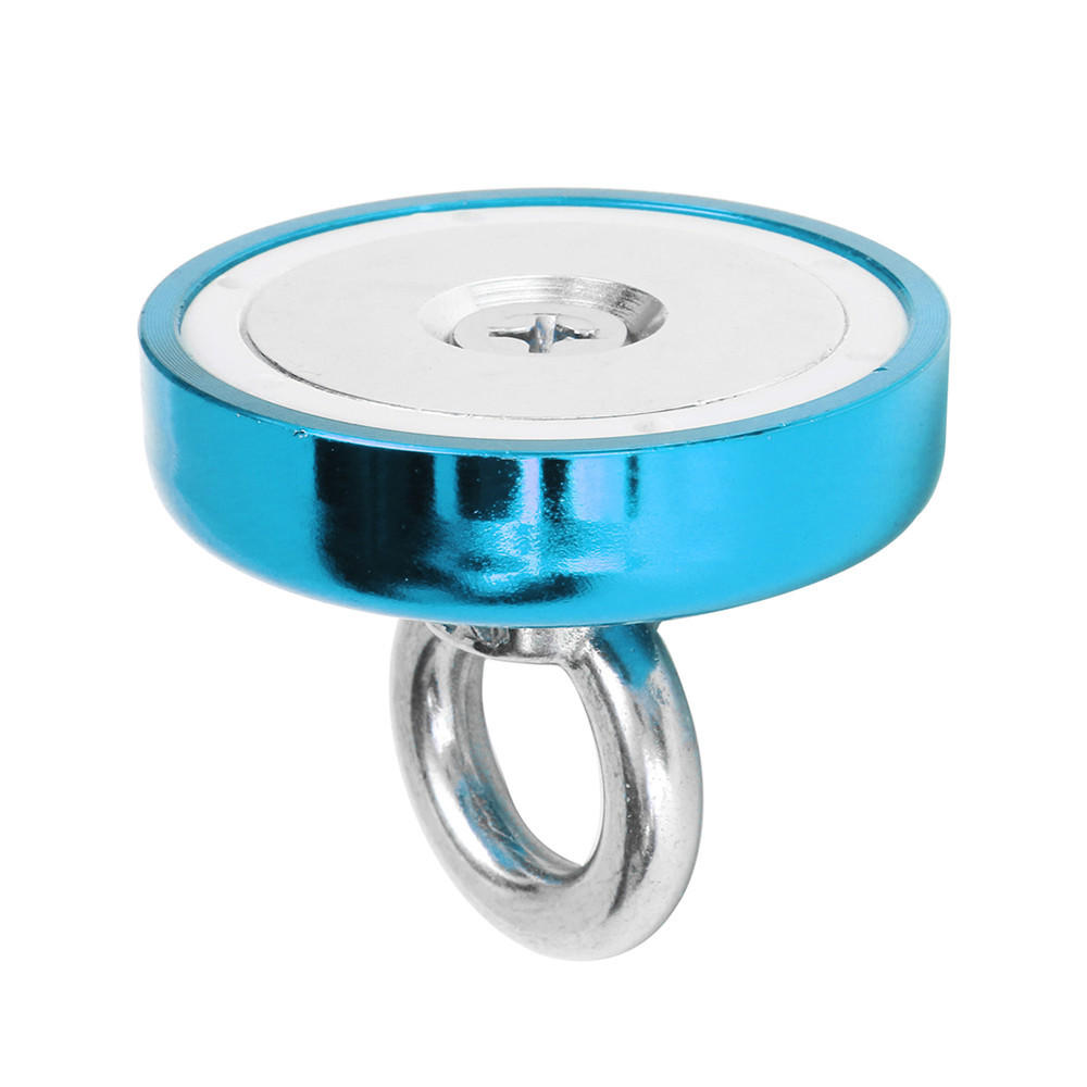 60x50mm 112KG Neodymium Recovery Magnet Red/Yellow/Blue Eyebolt Hook Magnet Metal Detector