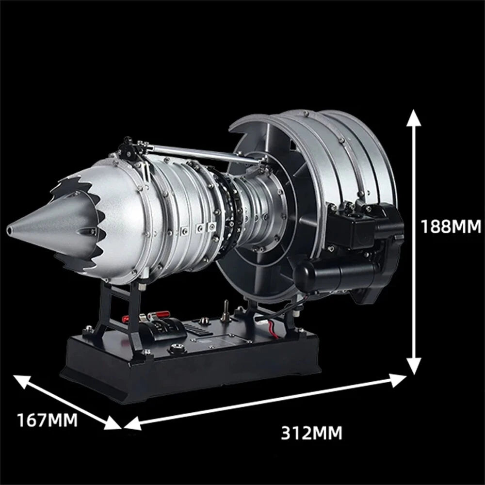 Turbofan Engine Model Assembly Kit with Built-in Battery Magnet Creative Desktop Ornaments Physics Experiment Science Education Toys