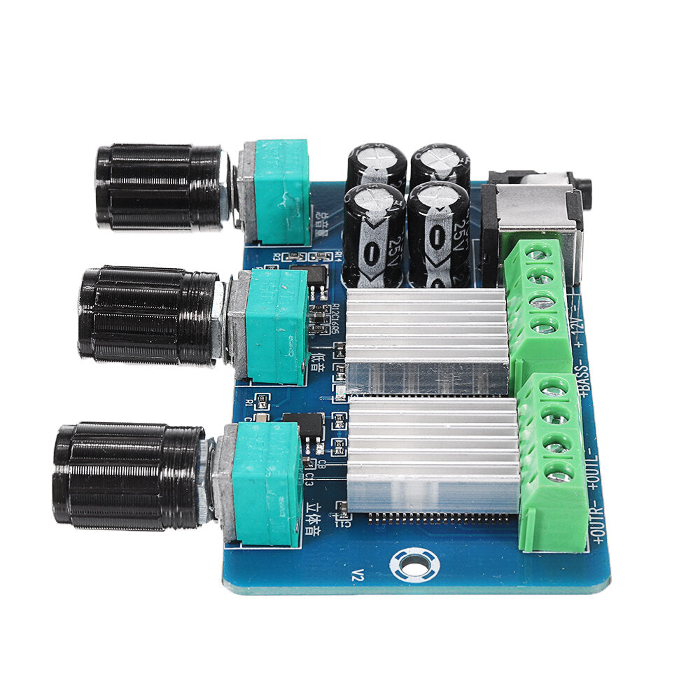 20W+10W+10W 2.1 Channel Stereo Audio Digital Power Amplifier Board Bass Subwoofer AMP Aplificador Audio DC 12V