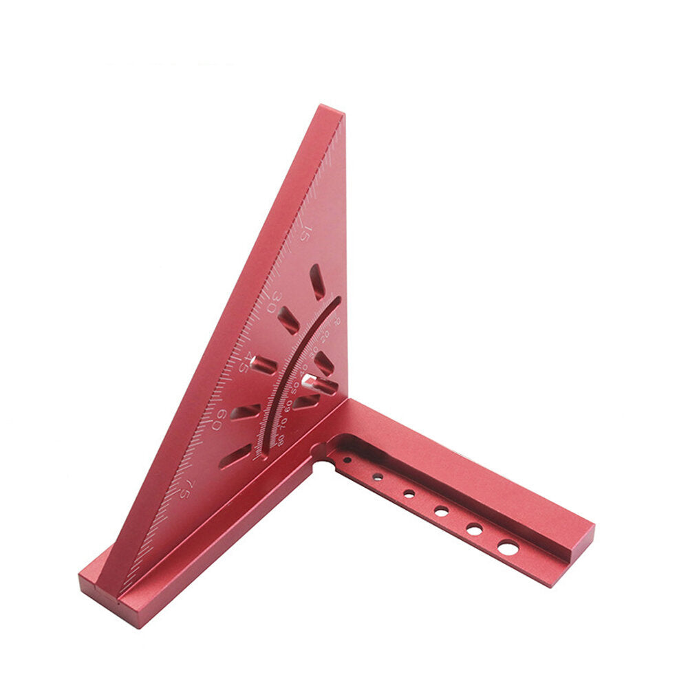 High Precision Aluminum Angle Ruler - 0.1 Accuracy, Multi-Functional 90°/45° Guide for Woodworking, Durable & Easy to Use