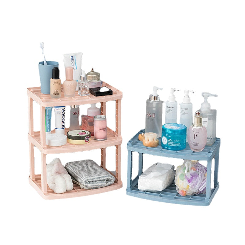 2/3Layer Kitchen Bathroom Shelf Plastic Storage Rack Storage Cabinet Desktop Shelf Cosmetic Storage